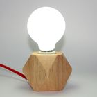 Modern Nordic Unique Table Lamps Natural Wood Base  Edison Bulb Table Lamp