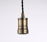 Bronze Golden Retro Pendant Light Socket E26 / E27 Aluminum Pendant Bulb Holder
