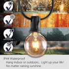 Custom Led Edison Bulb Outdoor String Lights 25ft G40 E12 Base  2 Years Warranty