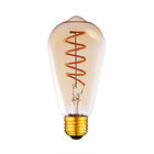 Dimmable Flicker Free Soft LED Filament Lamp St64 Spiral Vintage E26 Edison Bulb