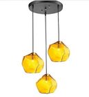 Stone Shape Glass Pendant Light / Modern Irregularity Restaurant Hanging Lights