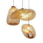 Art Bamboo Rattan 40w Vintage Pendant Lamps For Living Room
