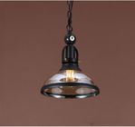 Ip20 E27 Metal Pendant Lamp Fixture With Clear Glass Shade