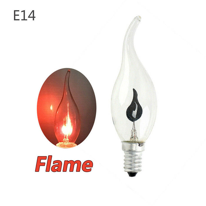 C35 3w E14 Led Flame Light Bulb That Look Like Flames 1400-1600 K Ce Rohs Approved