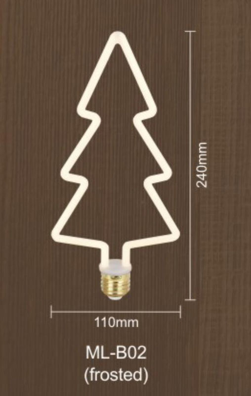 Frosted Dimmable Filament Bulb Christmas Tree Shape 8w Led Edison Bulb E27 Dimmable