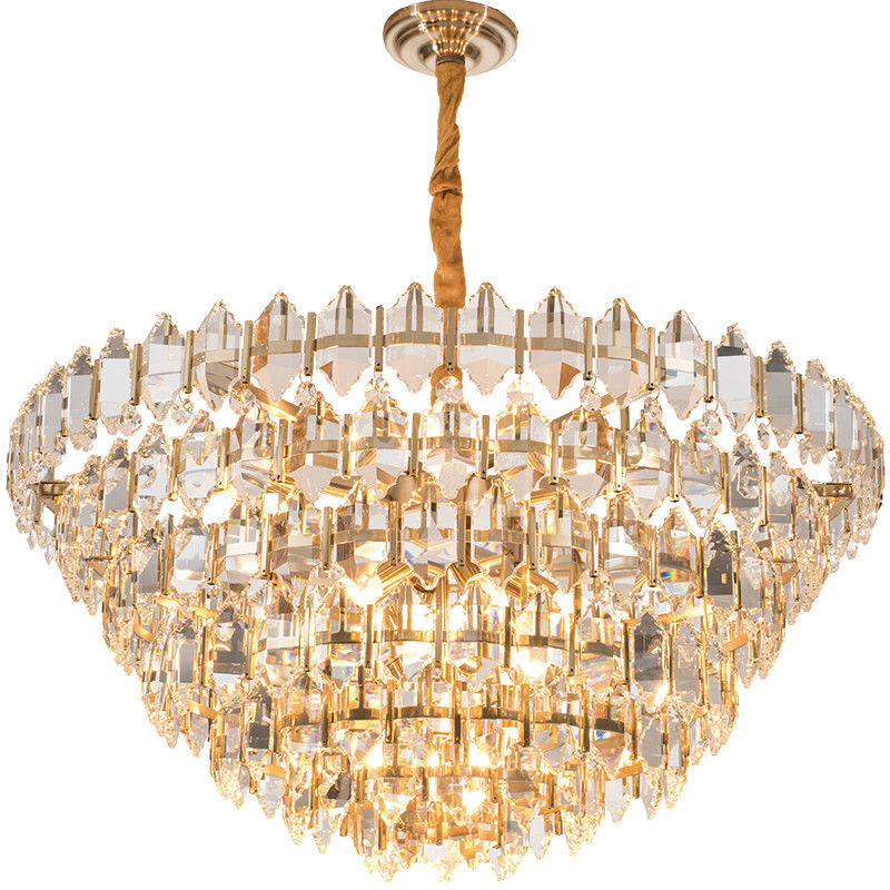 Luxury Crystal Pendant Ceiling Light Gold For Living Room Sitiing Room Decor