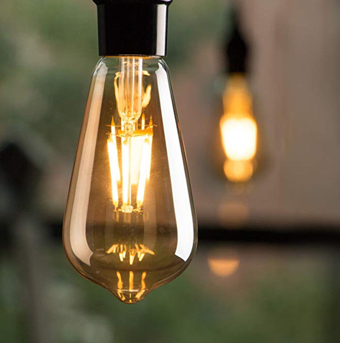 Amber Glass LED Filament Bulb ST64 4W 8W Dimmable 220 Volt 2200k